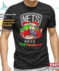 Grinch And Jack Brooklyn Nets Friends HalloThanksMas Shirt