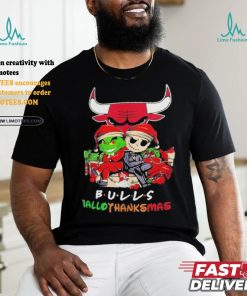 Grinch And Jack Chicago Bulls Friends HalloThanksMas Shirt