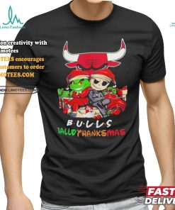 Grinch And Jack Chicago Bulls Friends HalloThanksMas Shirt