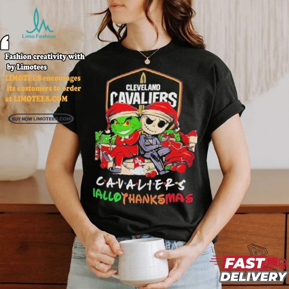 Grinch And Jack Cleveland Cavaliers Friends HalloThanksMas Shirt Grinch And Jack Cleveland Cavaliers Friends HalloThanksMas Shirt