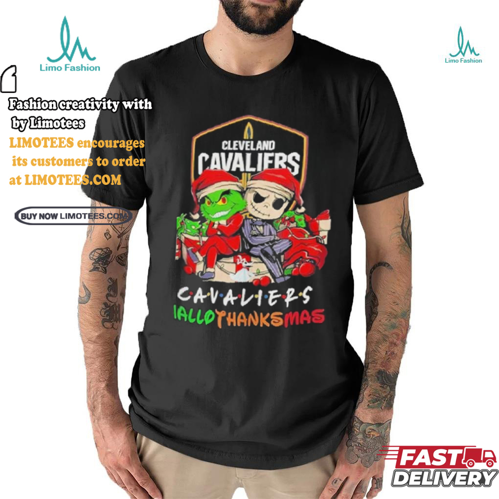 Grinch And Jack Cleveland Cavaliers Friends HalloThanksMas Shirt Grinch And Jack Cleveland Cavaliers Friends HalloThanksMas Shirt