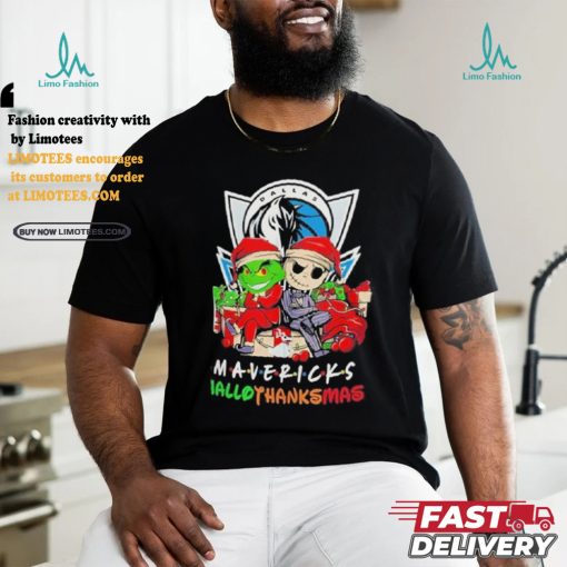 Grinch And Jack Dallas Mavericks Friends HalloThanksMas Shirt