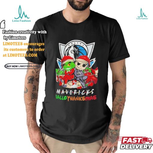 Grinch And Jack Dallas Mavericks Friends HalloThanksMas Shirt