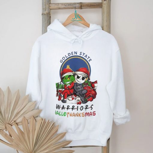 Grinch And Jack Golden State Warriors Friends HalloThanksMas Shirt