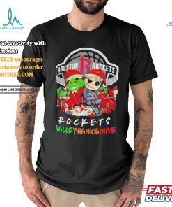 Grinch And Jack Houston Rockets Friends HalloThanksMas Shirt
