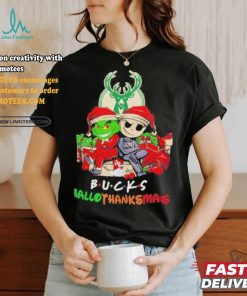 Grinch And Jack Milwaukee Bucks Friends HalloThanksMas Shirt