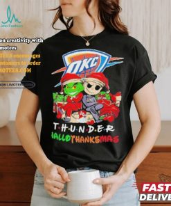 Grinch And Jack Oklahoma City Thunder Friends HalloThanksMas Shirt