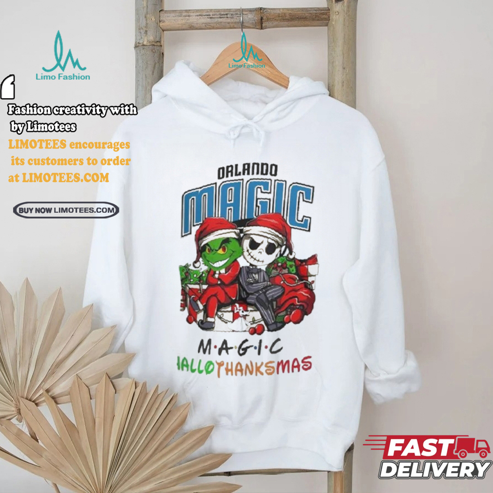 Grinch And Jack Orlando Magic Friends HalloThanksMas Shirt Grinch And Jack Orlando Magic Friends HalloThanksMas Shirt