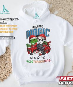 Grinch And Jack Orlando Magic Friends HalloThanksMas Shirt