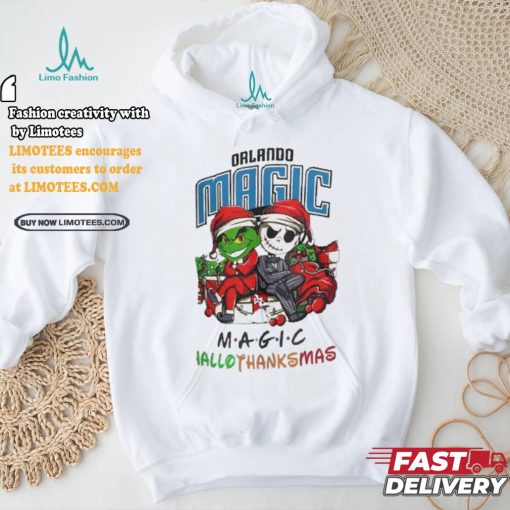 Grinch And Jack Orlando Magic Friends HalloThanksMas Shirt