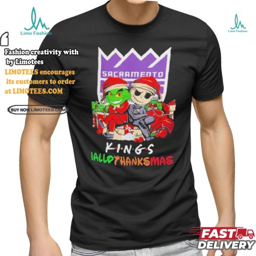 Grinch And Jack Sacramento Kings Friends HalloThanksMas Shirt