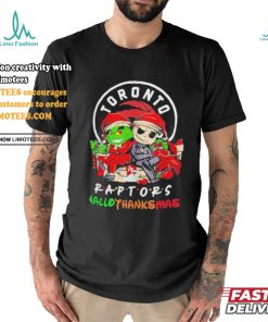 Grinch And Jack Skellington Toronto Raptors Friends Hallothanksmas Shirt