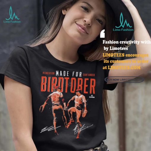 Gunnar henderson & anthony santander baltimore made for birdtober signatures shirt