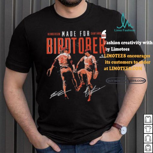 Gunnar henderson & anthony santander baltimore made for birdtober signatures shirt