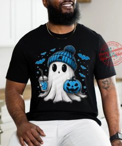 Halloween Carolina Panthers NFL Football Fan Ghost with Pumpkin shirt
