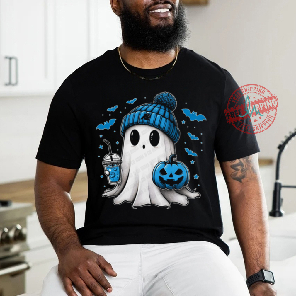 Halloween Carolina Panthers NFL Football Fan Ghost with Pumpkin shirt Halloween Carolina Panthers NFL Football Fan Ghost with Pumpkin shirt
