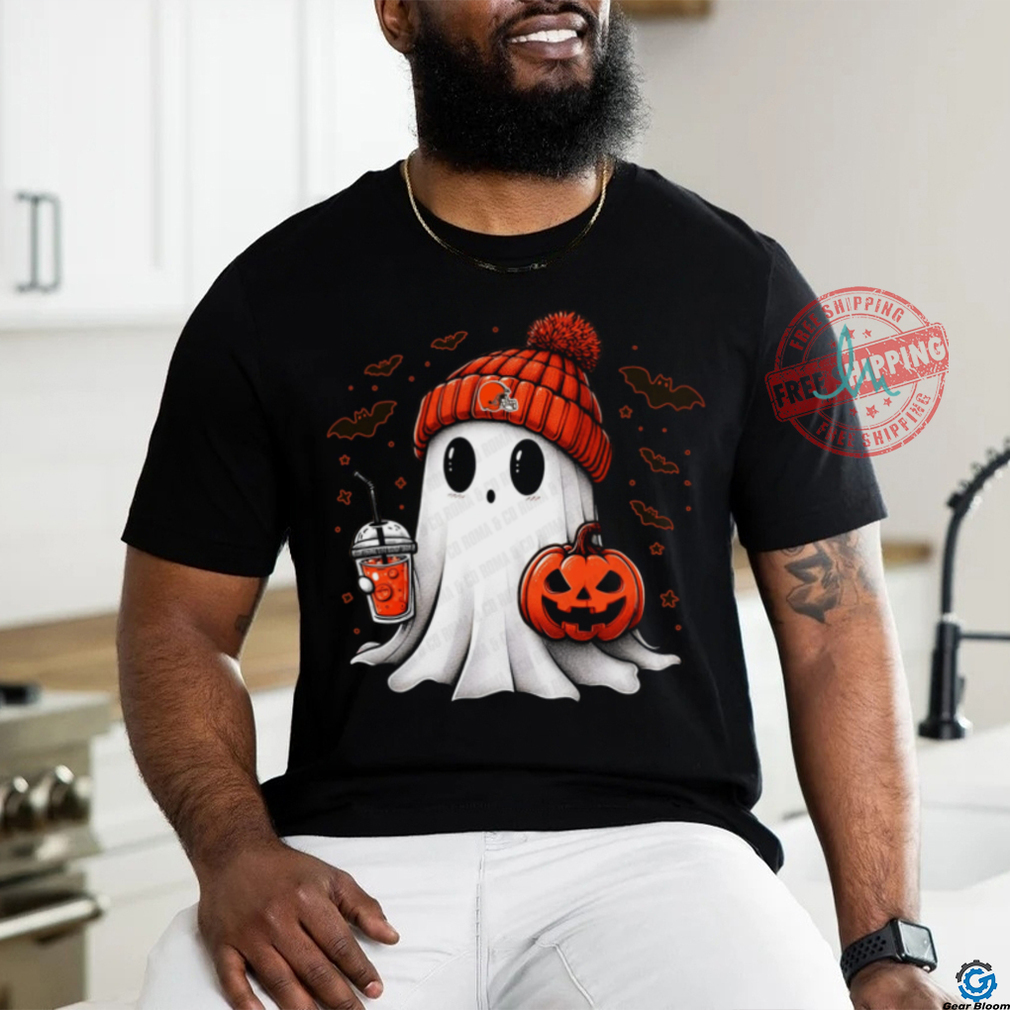 Halloween Cleveland Browns NFL Football Fan Ghost with Pumpkin shirt Halloween Cleveland Browns NFL Football Fan Ghost with Pumpkin shirt