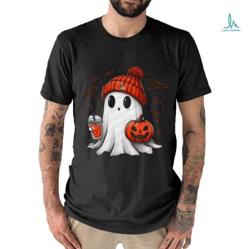 Halloween Cleveland Browns NFL Football Fan Ghost with Pumpkin shirt
