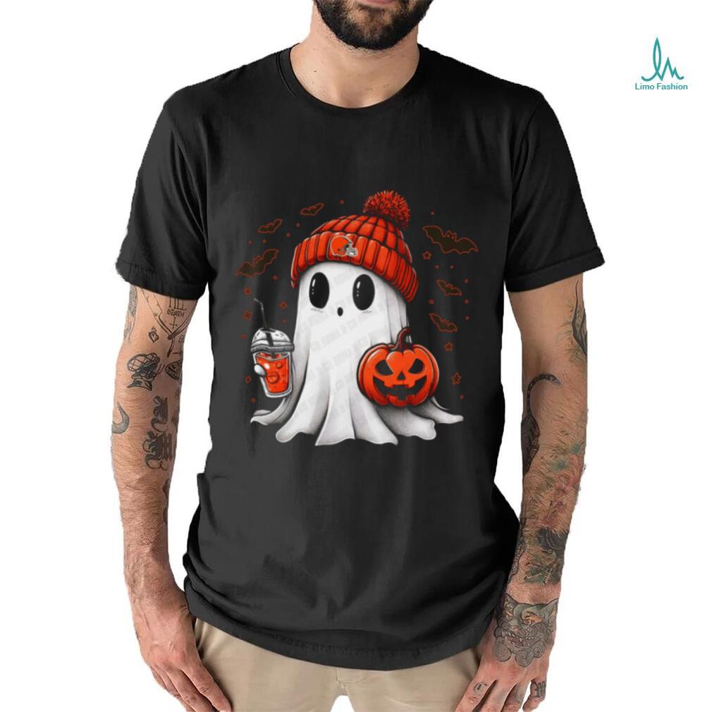 Halloween Cleveland Browns NFL Football Fan Ghost with Pumpkin shirt Halloween Cleveland Browns NFL Football Fan Ghost with Pumpkin shirt