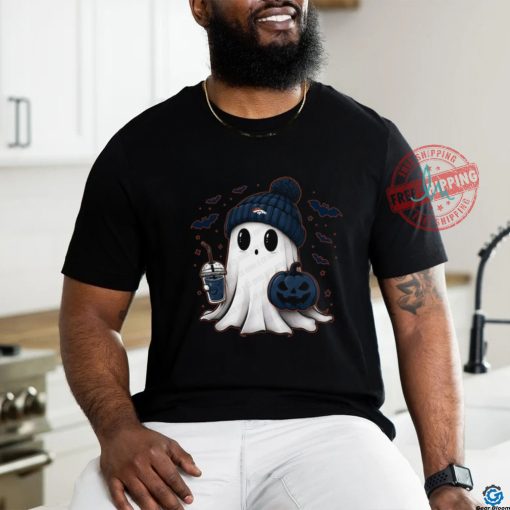 Halloween Denver Broncos NFL Football Fan Ghost with Pumpkin shirt