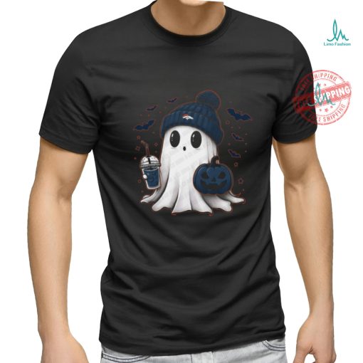 Halloween Denver Broncos NFL Football Fan Ghost with Pumpkin shirt