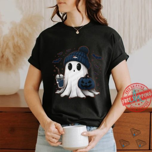 Halloween Denver Broncos NFL Football Fan Ghost with Pumpkin shirt