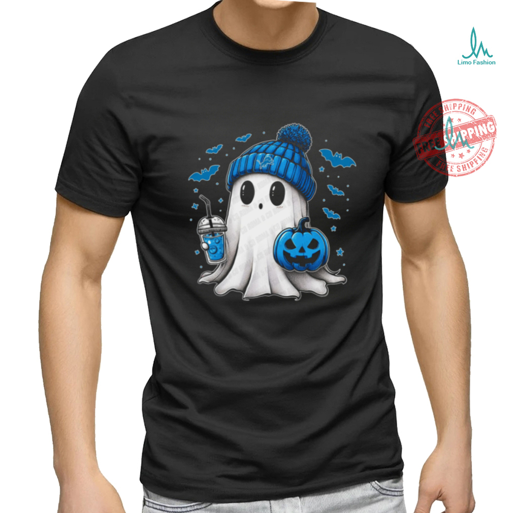 Halloween Detroit Lions NFL Football Fan Ghost with Pumpkin shirt Halloween Detroit Lions NFL Football Fan Ghost with Pumpkin shirt