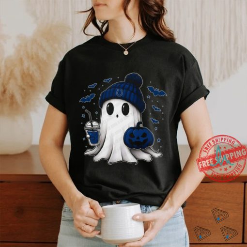 Halloween Indianapolis Colts NFL Football Fan Ghost with Pumpkin shirt