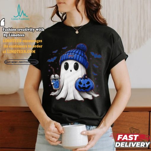 Halloween NFL Buffalo Football Fan Ghost with Pumpkin shirt