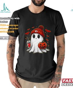 Halloween NFL Football Fan Ghost with Pumpkin kansas city shirt