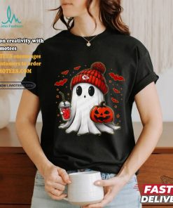 Halloween NFL Football Fan Ghost with Pumpkin kansas city shirt