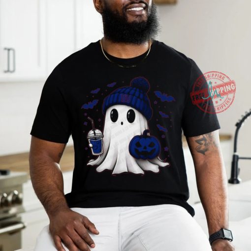 Halloween New York Giants NFL Football Fan Ghost with Pumpkin shirt
