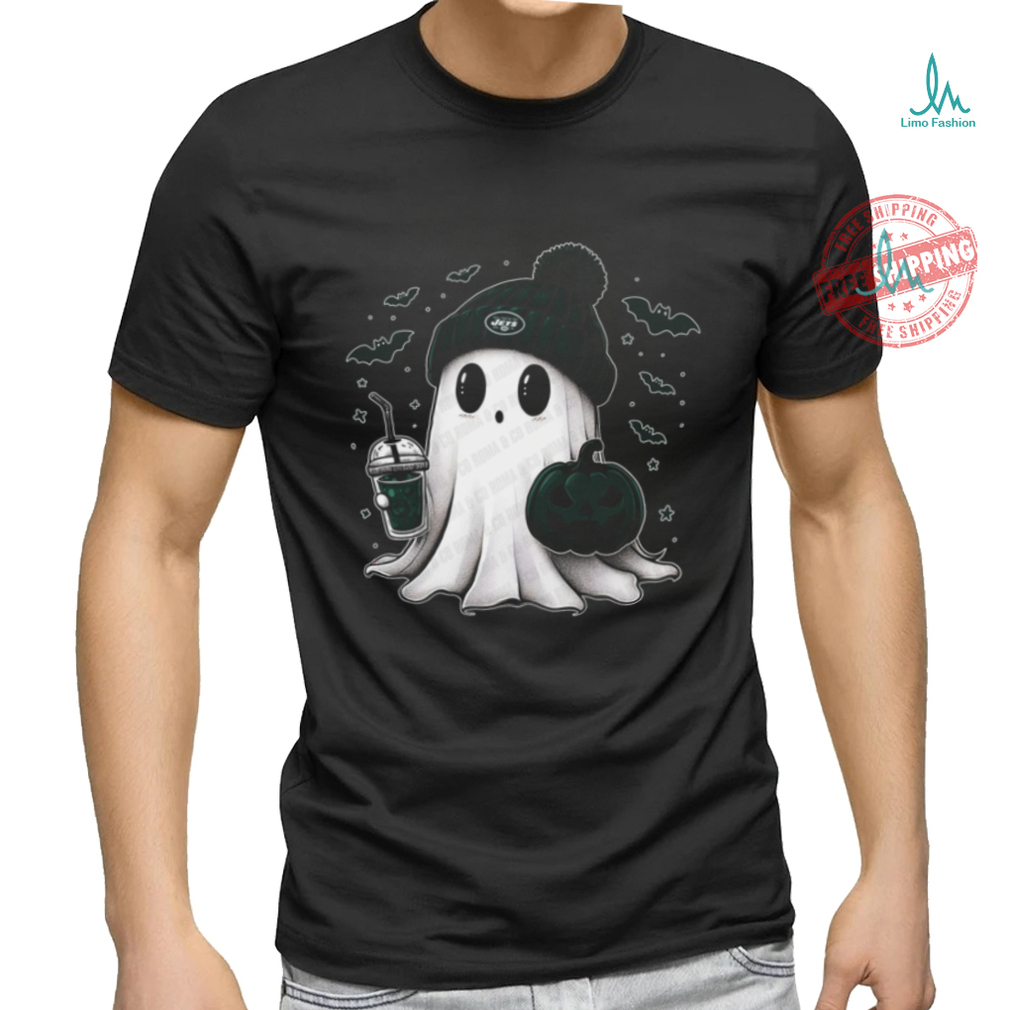 Halloween New York Jets NFL Football Fan Ghost with Pumpkin shirt Halloween New York Jets NFL Football Fan Ghost with Pumpkin shirt