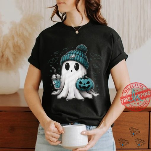 Halloween Philadelphia Eagles  NFL Football Fan Ghost with Pumpkin shirt