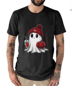 Halloween San Francisco 49ers NFL Football Fan Ghost with Pumpkin shirt