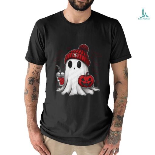 Halloween San Francisco 49ers NFL Football Fan Ghost with Pumpkin shirt