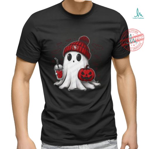 Halloween San Francisco 49ers NFL Football Fan Ghost with Pumpkin shirt