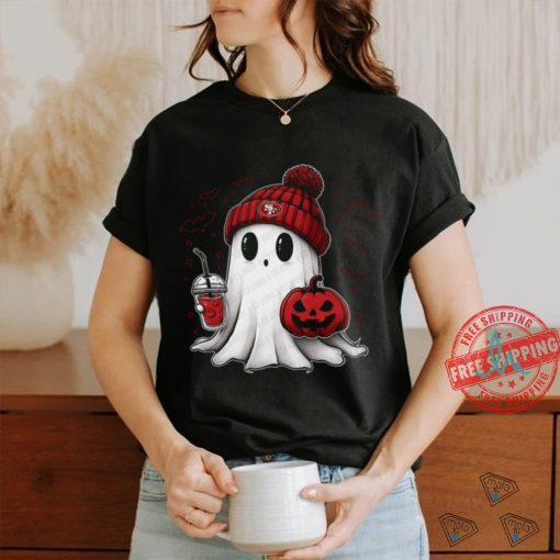 Halloween San Francisco 49ers NFL Football Fan Ghost with Pumpkin shirt