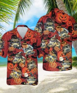 Halloween School Bus Hawaiian Shirt