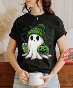 Halloween Seattle Seahawks NFL Football Fan Ghost with Pumpkin shirt