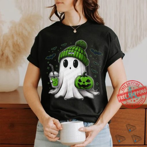 Halloween Seattle Seahawks NFL Football Fan Ghost with Pumpkin shirt