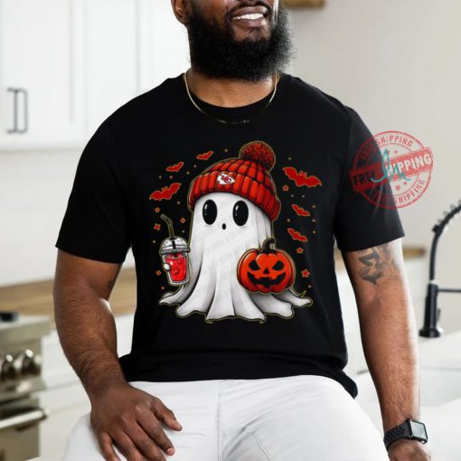 Halloween kansas city Chiefs NFL Football Fan Ghost with Pumpkin shirt