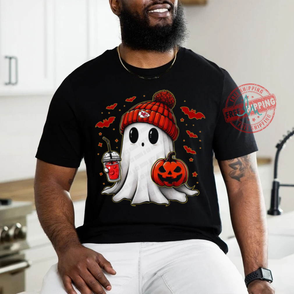 Halloween kansas city Chiefs NFL Football Fan Ghost with Pumpkin shirt Halloween kansas city Chiefs NFL Football Fan Ghost with Pumpkin shirt