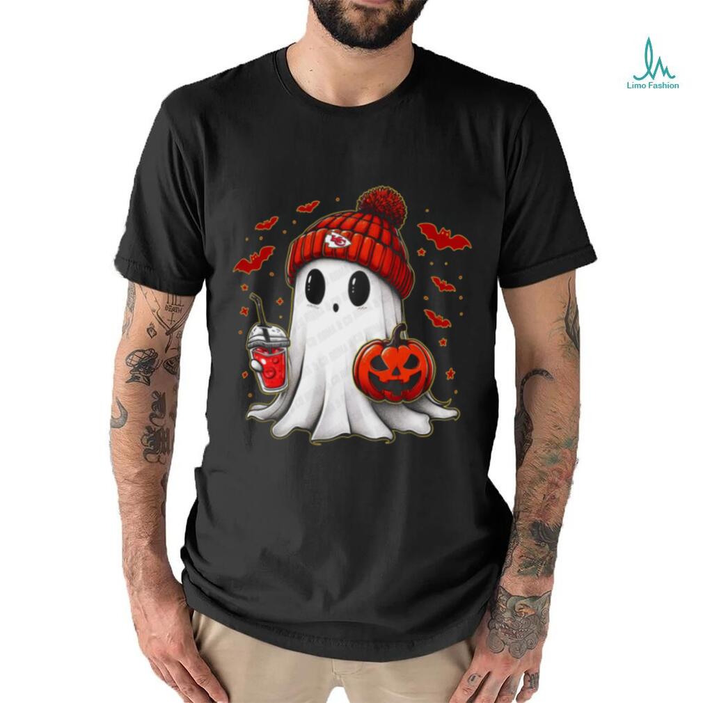 Halloween kansas city Chiefs NFL Football Fan Ghost with Pumpkin shirt Halloween kansas city Chiefs NFL Football Fan Ghost with Pumpkin shirt