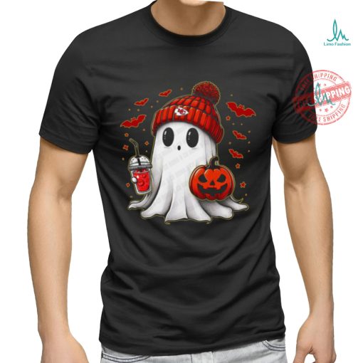 Halloween kansas city Chiefs NFL Football Fan Ghost with Pumpkin shirt