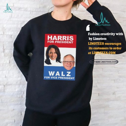 Harris For President Walz For Vice President Ladies Boyfriend Shirt