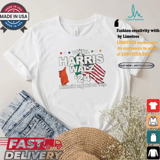 Harris Walz Irish American in Gaeilge Irish language ’24 shirt