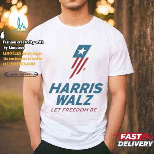 Harris Walz Lightning Flag Let Freedom Be T shirt