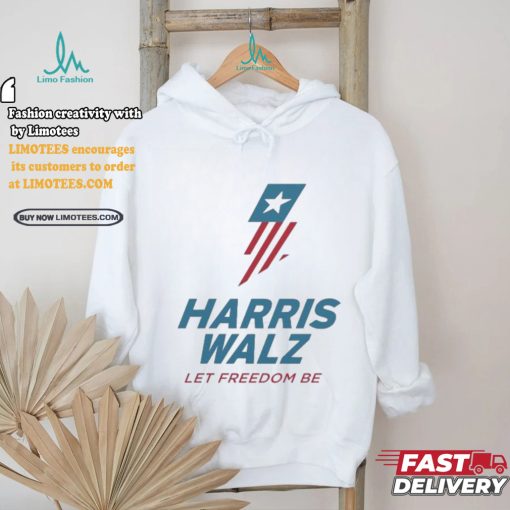 Harris Walz Lightning Flag Let Freedom Be T shirt