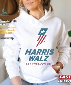 Harris Walz Lightning Flag Let Freedom Be T shirt